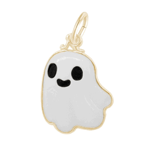 Rembrandt Cute Ghost - Painted Charm - Gold Plated - 10-1139-1-GP