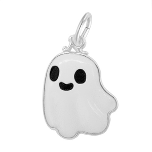 Rembrandt Cute Ghost - Painted Charm - Silver - 10-1139-1-SS