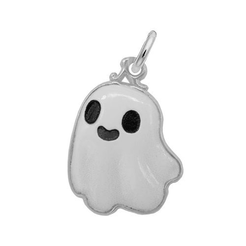 Cute Ghost Charm  - Painted- Sterling Silver-10-1139-1-SS