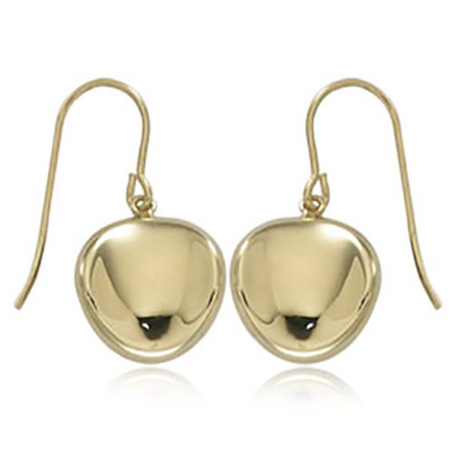 Dapped Disk Hook Earrings - 14K Yellow Gold