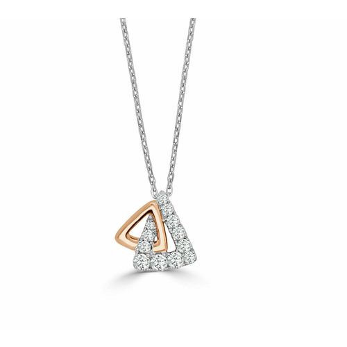 Deco Double Triangle Half Diamond Pendant