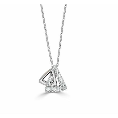 Deco Double Triangle Half Diamond Pendant