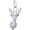 Deer Head Charm White Gold - 10-3308