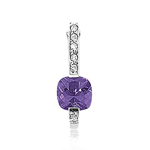 Diamond & Amethyst Pendant - 14K White Gold - 80219AMWG