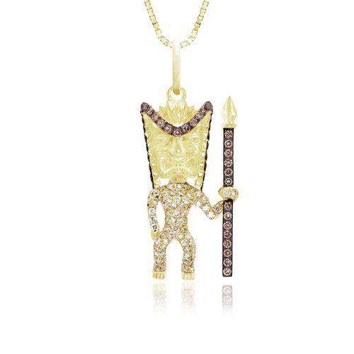 Diamond Body Tiki Pendant 33mm, Hawaiian Inspired  Pendant, KTP-35827