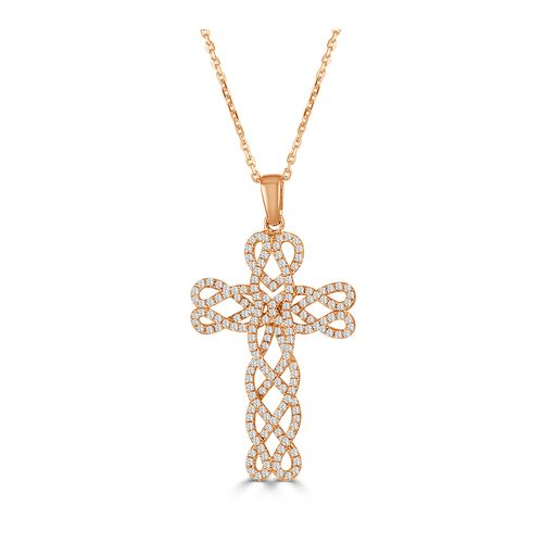 Diamond Braids  Cross Pendant