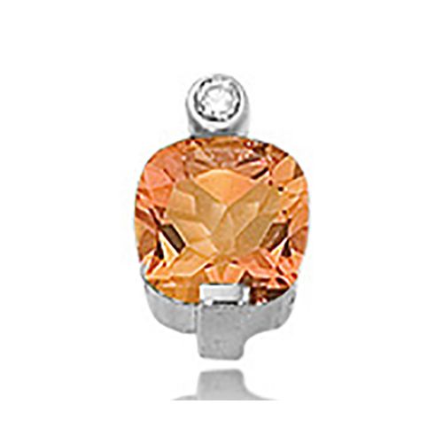 Diamond & Citrine Pendant - 14K White Gold - 80307CIWG