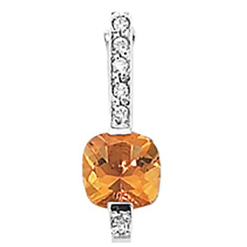 Diamond & Citrine Pendant - 14K White Gold - 80219CIWG