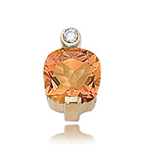 Diamond & Citrine Pendant - 14K Yellow Gold - 80307CI