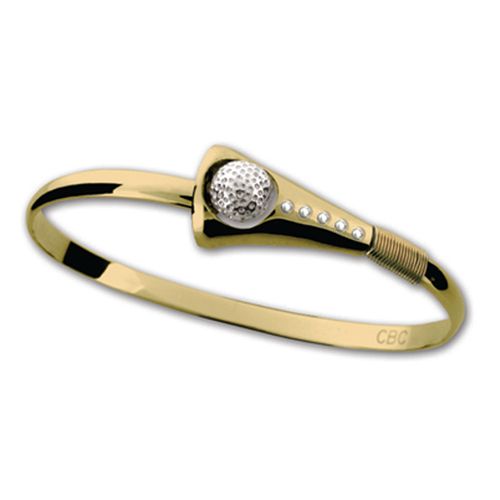 Diamond Golf Hook Bracelet - 14K Yellow Gold 4mm 6.5 Inch