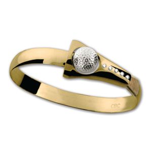 Diamond Golf Hook Bracelet - 14K Yellow Gold 8mm 7.5 Inch