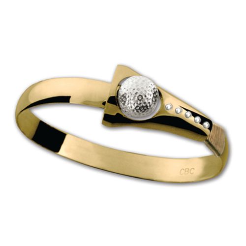 Diamond Golf Hook Bracelet - 14K Yellow Gold 8mm 8.0 Inch