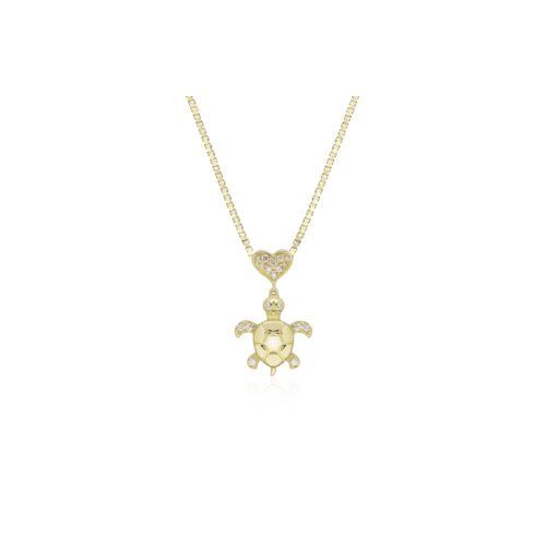Diamond Heart Bail Turtle Pendant, Hawaiian Inspired  Pendant, STP-36075D