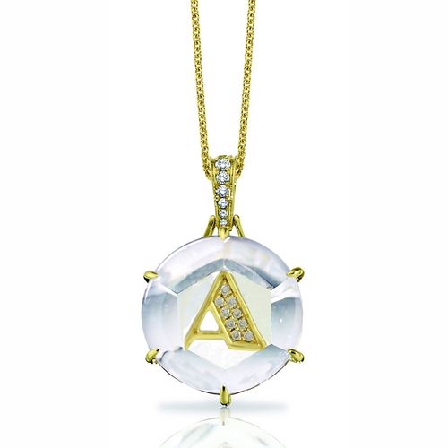 Diamond Initial  A  Pendant