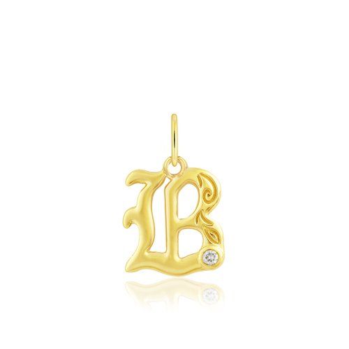 Diamond Initial "B" Pendant