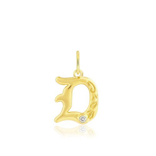 Diamond Initial "D" Pendant, Hawaiian Inspired  Pendant, ILP-51D