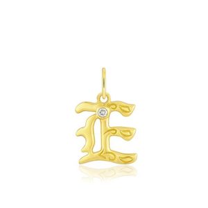 Diamond Initial "E" Pendant, Hawaiian Inspired  Pendant, ILP-51E