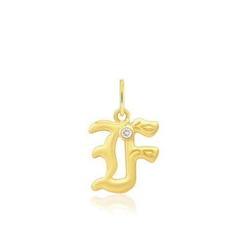 Diamond Initial "F" Pendant, Hawaiian Inspired  Pendant, ILP-51F