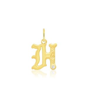 Diamond Initial "H" Pendant, Hawaiian Inspired  Pendant, ILP-51H
