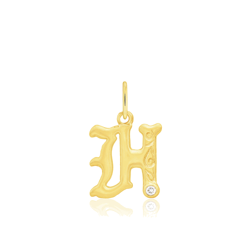 Diamond Initial "H" Pendant