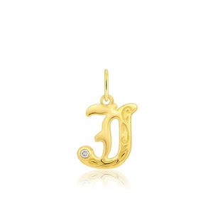 Diamond Initial "J" Pendant, Hawaiian Inspired  Pendant, ILP-51J