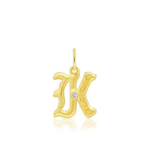 Diamond Initial "K" Pendant, Hawaiian Inspired Pendant, ILP-51K