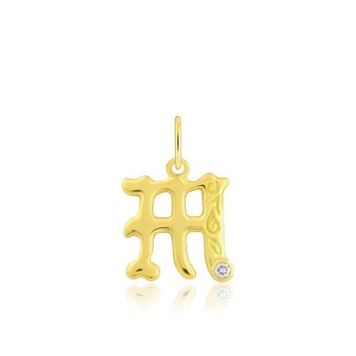 Diamond Initial "M" Pendant, Hawaiian Inspired Pendant, ILP-51M