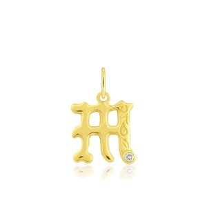 Diamond Initial "M" Pendant