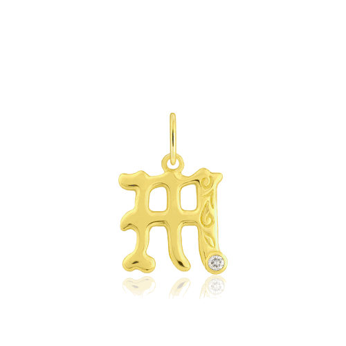Diamond Initial "M" Pendant