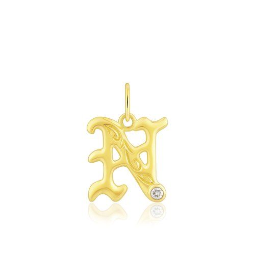 Diamond Initial "N" Pendant, Hawaiian Inspired Pendant, ILP-51N