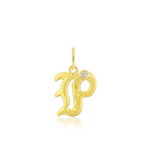 Diamond Initial "P" Pendant, Hawaiian Inspired  Pendant, ILP-51P