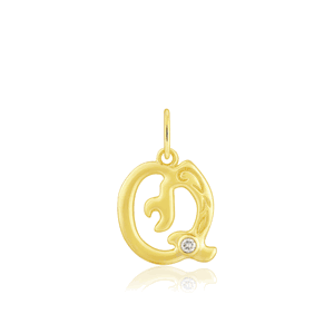 Diamond Initial "Q" Pendant
