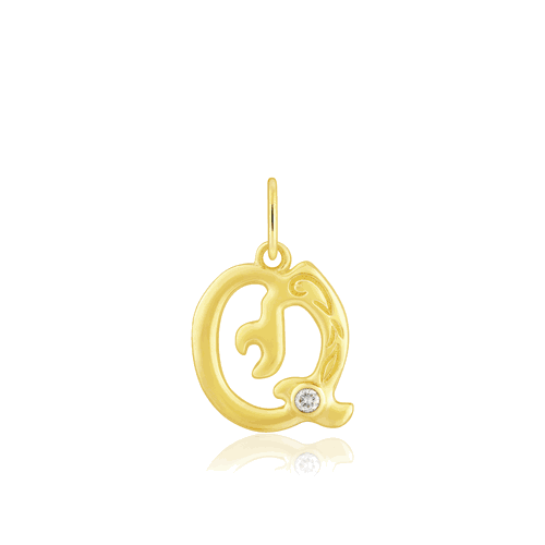 Diamond Initial "Q" Pendant