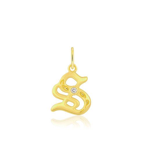 Diamond Initial "S" Pendant, Hawaiian Inspired Pendant, ILP-51S