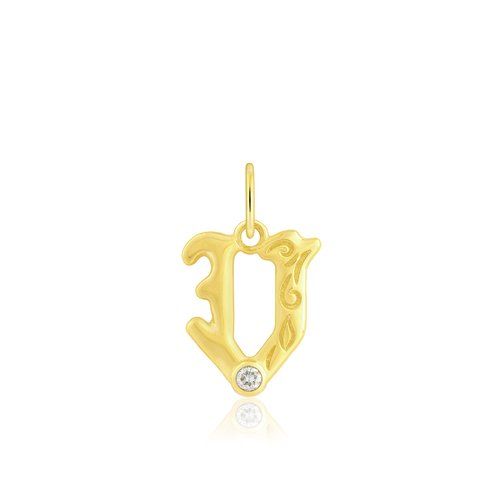 Diamond Initial "V" Pendant, Hawaiian Inspired Pendant, ILP-51V