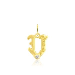 Diamond Initial "V" Pendant, Hawaiian Inspired  Pendant, ILP-51V