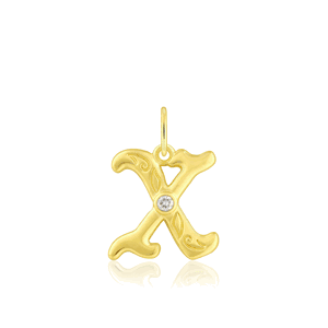Diamond Initial "X" Pendant