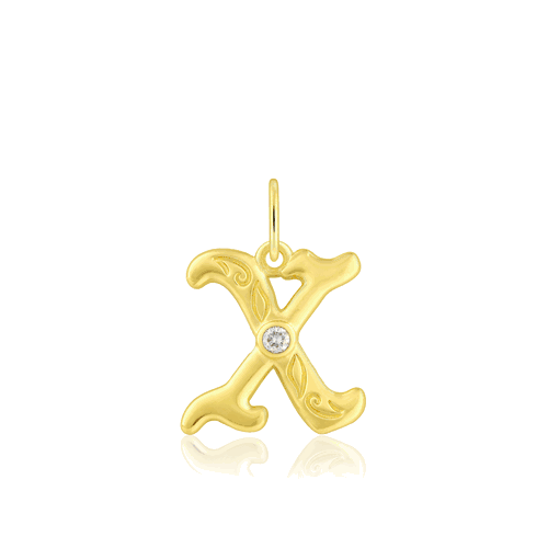 Diamond Initial "X" Pendant