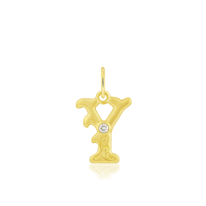 Diamond Initial "Y" Pendant