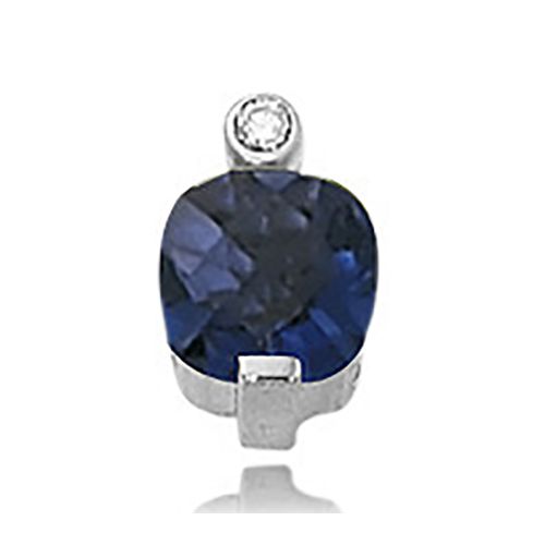 Diamond & Iolite Pendant - 14K White Gold - 80307IOWG