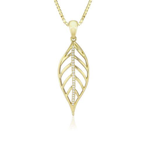 Diamond Leaf Pendant 38mm