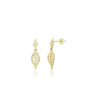 Diamond Leaf Stud Earrings