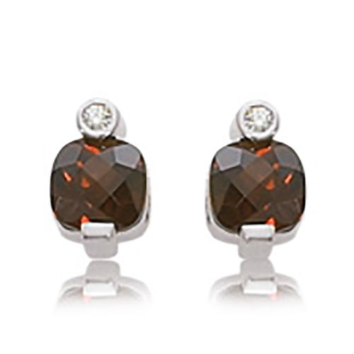 Diamond & Madeira Citrine Earrings - Sterling Silver - 90270CM-SS