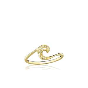 Diamond Mini Wave Ring, Hawaiian Inspired  Ring, MWR-0026