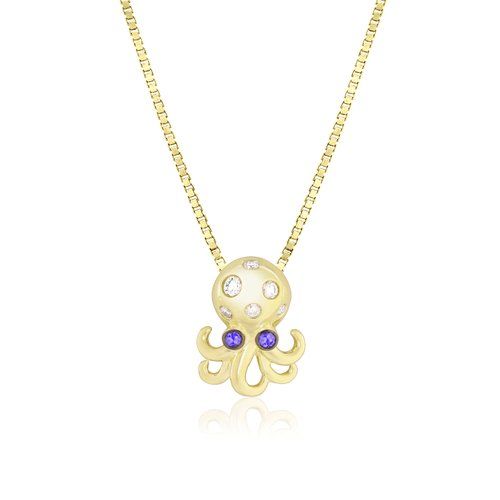 Diamond Octopus Pendant, Hawaiian Inspired Pendant, SOP-36078/ DBS