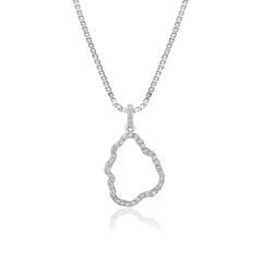 14K White Gold Island Life Pendant