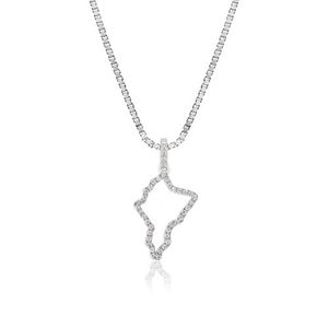 Diamond Outline 'Oahu Island Pendant