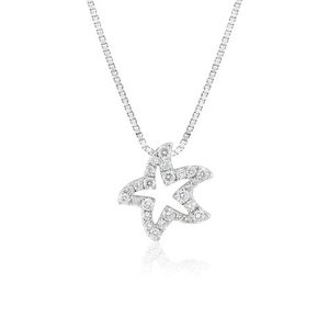 Diamond Outline Starfish Pendant, Hawaiian Inspired Pendant, SFP-36094/D