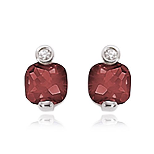 Diamond & Pink Tour Earrings - 14K White Gold