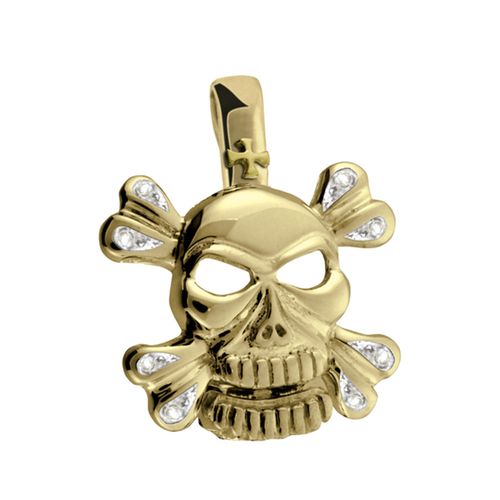 Diamond Pirate Medium Pendant - 14K Yellow Gold
